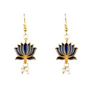 Lotus Traditional Earings With Pearl For Women & Girls