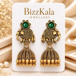 Antique Elephant Dome Jhumka for Women