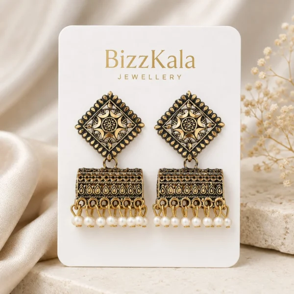 Antique Pearl Barrel Jhumka for Women