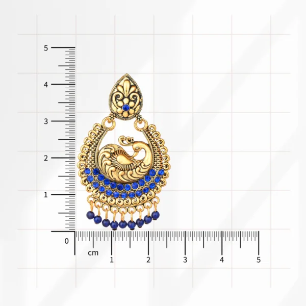 Blue Peacock Antique Jhumka for Women