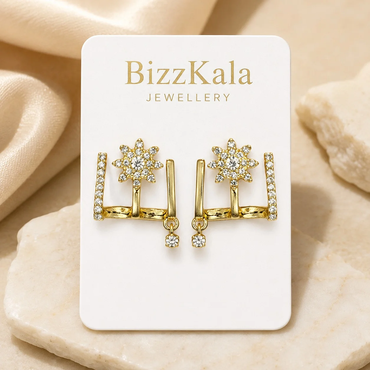 Crystal Star Geometric Earrings for Women - Image 1