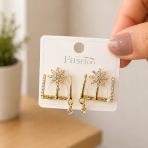 Crystal Star Geometric Earrings for Women - Image 4