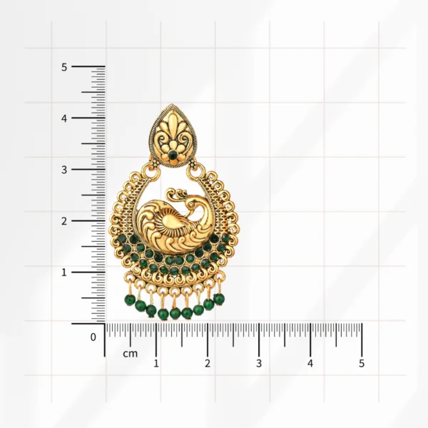 Green Peacock Antique Jhumka for Women