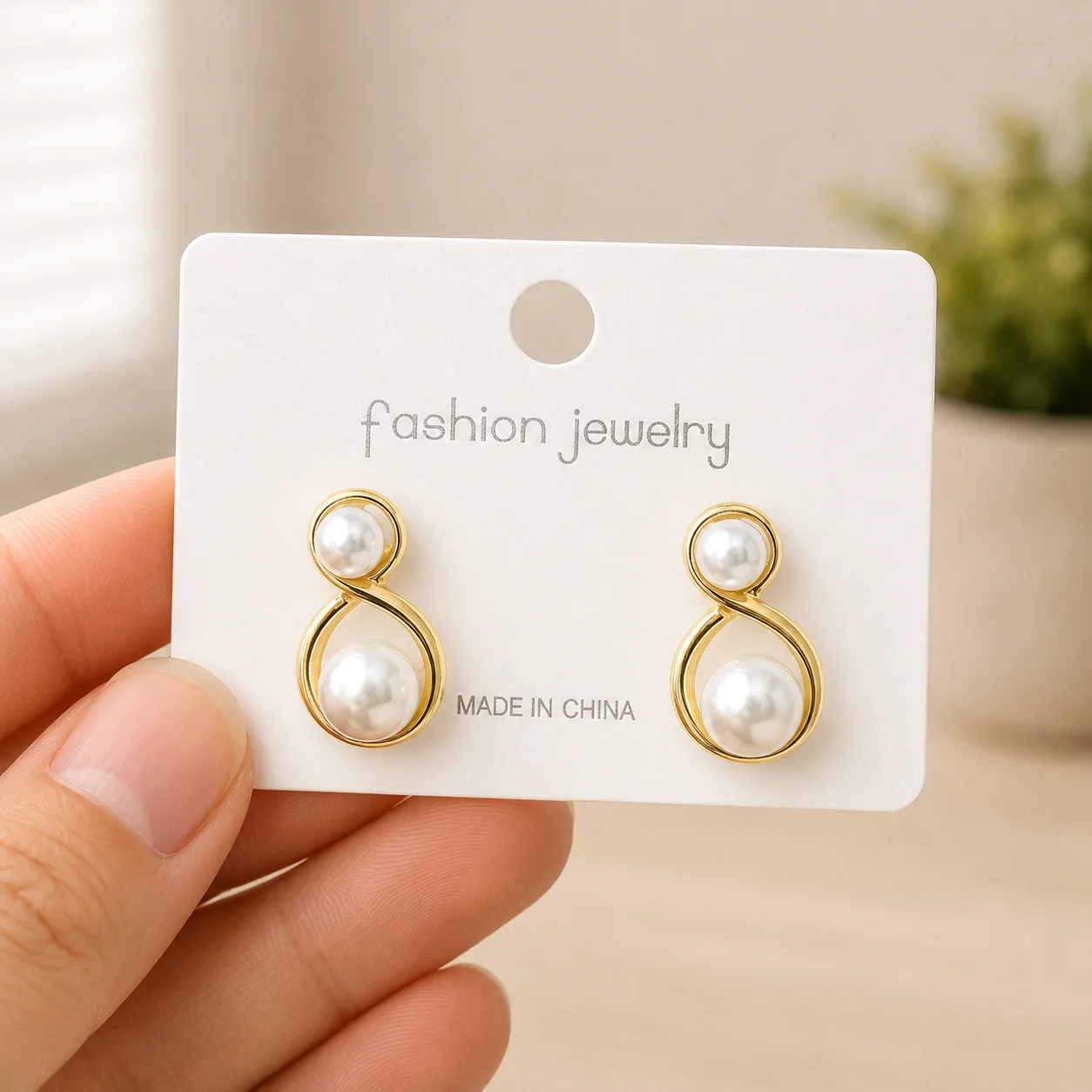 Infinity Pearl Stud Earrings for Women - Image 4