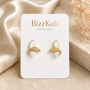 Mermaid Tail Pearl Stud Earrings for Women