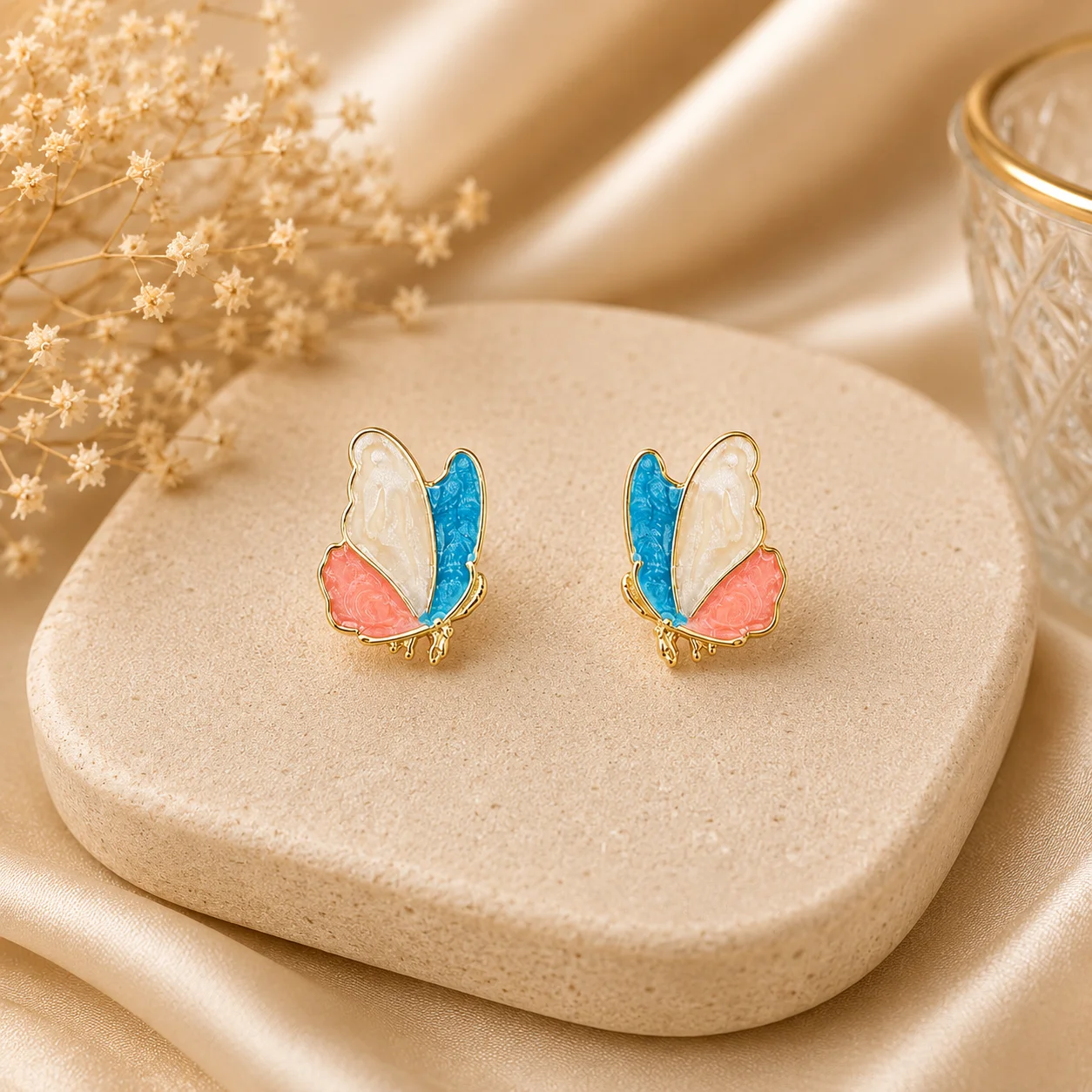 Multicolor Butterfly Stud Earrings for Women - Image 3