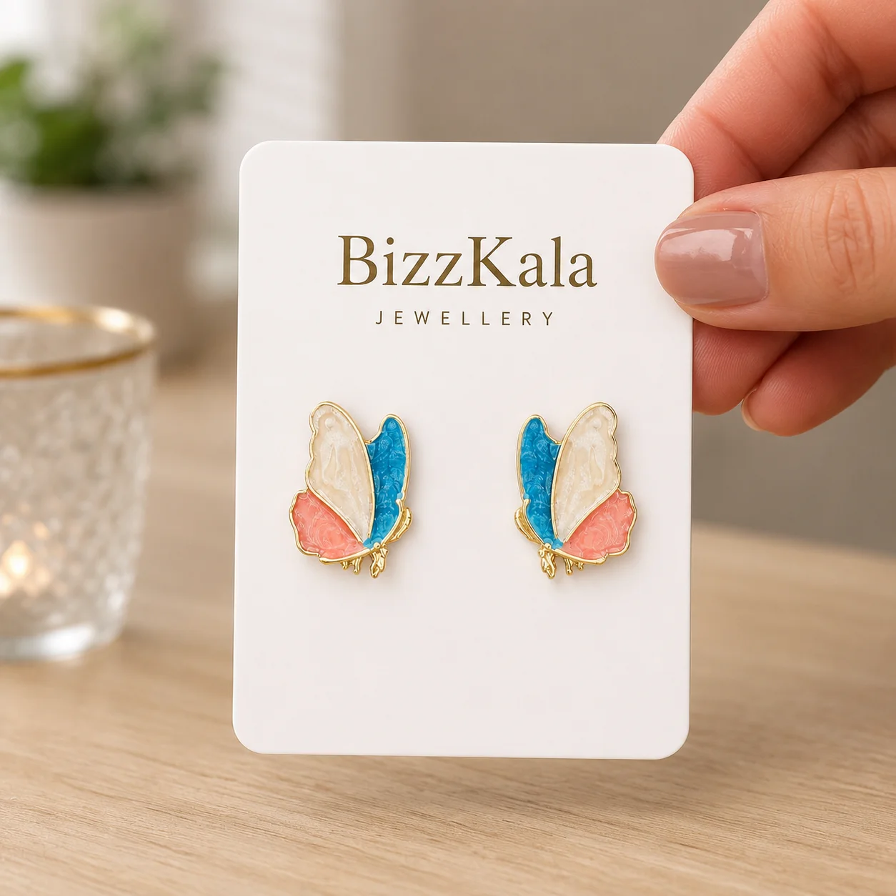 Multicolor Butterfly Stud Earrings for Women - Image 4