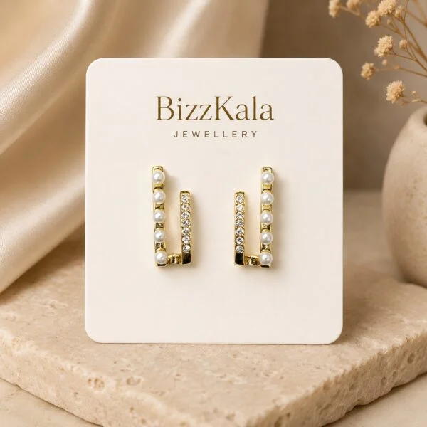 Pearl Crystal U-Shape Earrings for Women