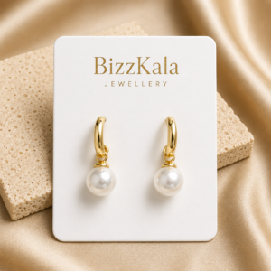 Pearl Drop Hoop Earrings for Women