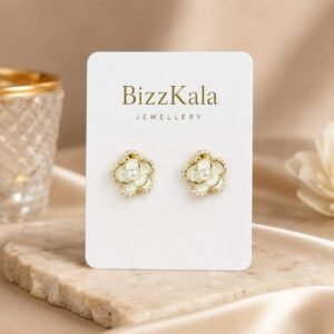 Pearl Flower Stud Earrings for Women