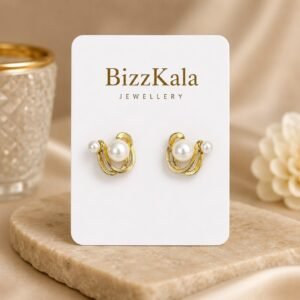 Pearl Knot Stud Earrings for Women