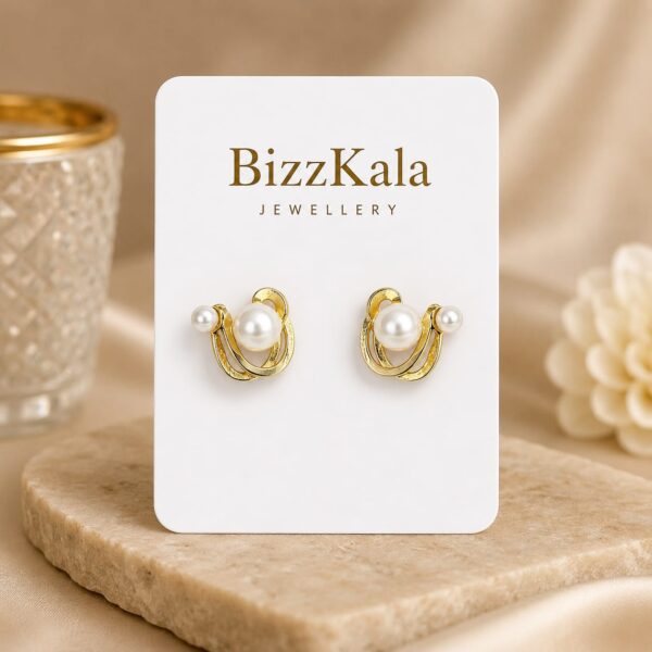 Pearl Knot Stud Earrings for Women