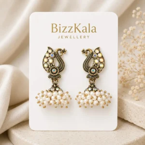 Antique Pearl Peacock Jhumka for Women