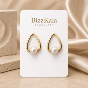 Pearl Teardrop Stud Earrings for Women