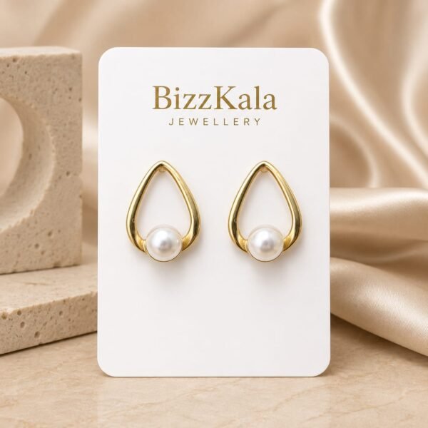 Pearl Teardrop Stud Earrings for Women