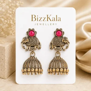 Pink Elephant Dome Jhumka for Women