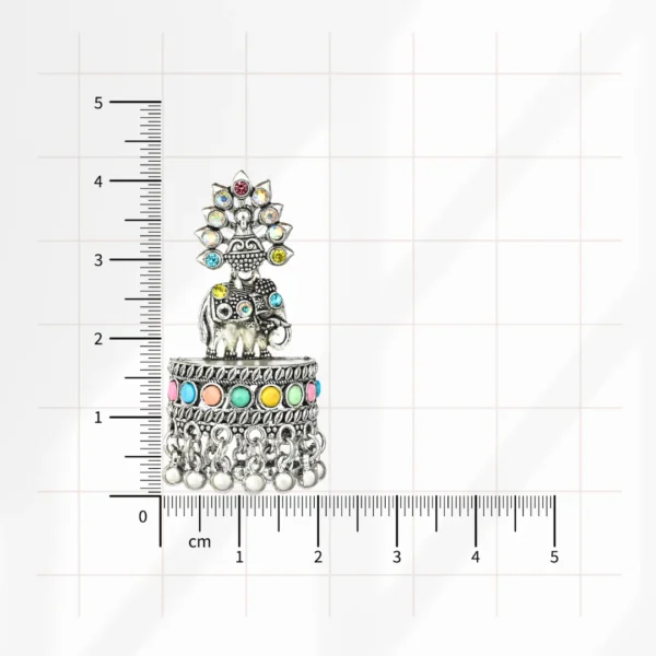Silver Elephant Multicolor Jhumka for Women
