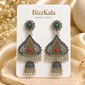 Silver Triangle Jhumka for Women