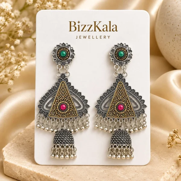 Silver Triangle Jhumka for Women