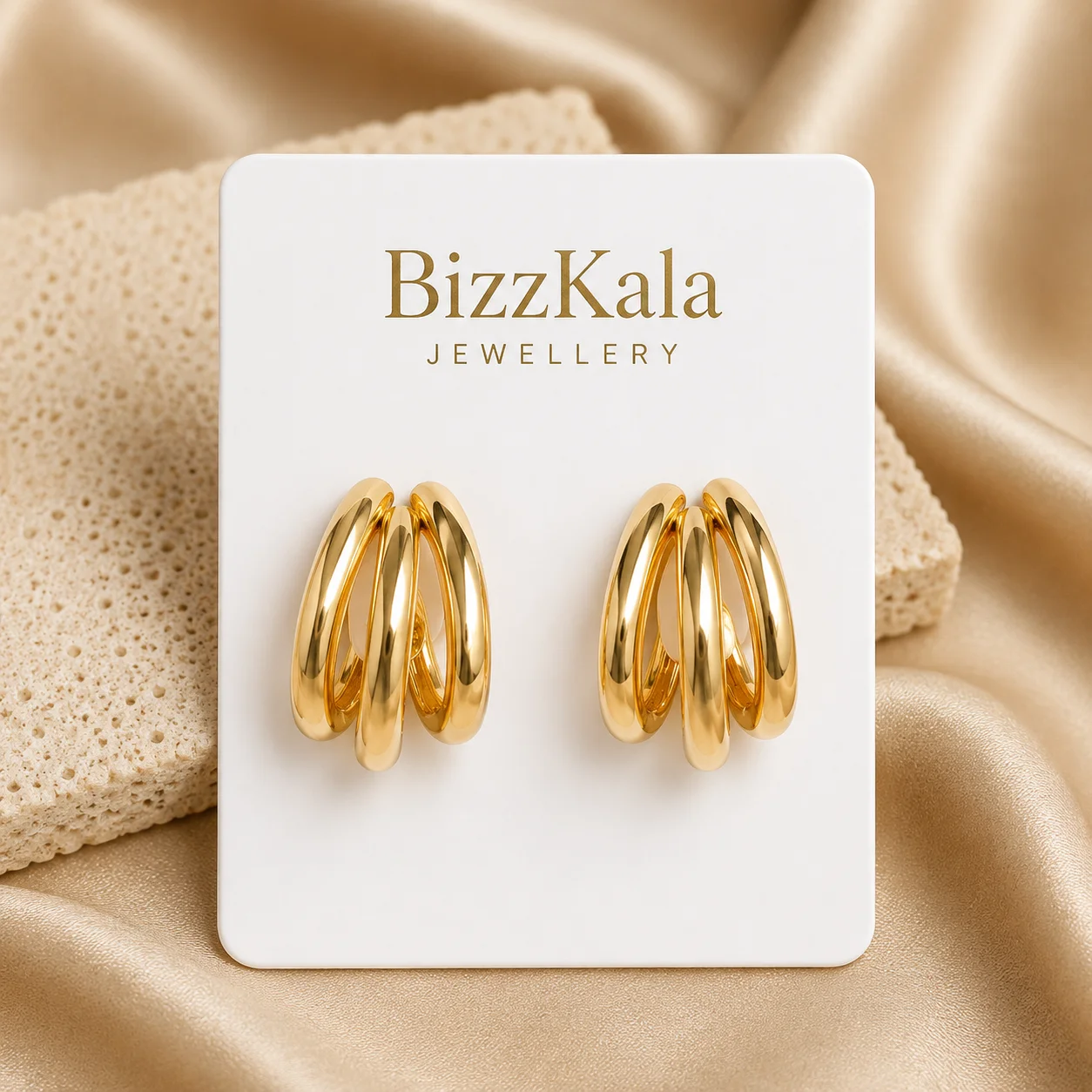 Triple Band Hoop Earrings for Women - Image 1
