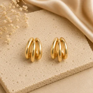 Triple Band Hoop Earrings for Women - Image 3