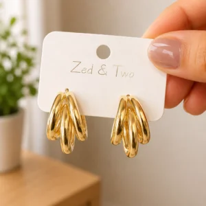 Triple Band Hoop Earrings for Women - Image 4