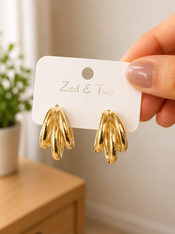Triple Band Hoop Earrings for Women