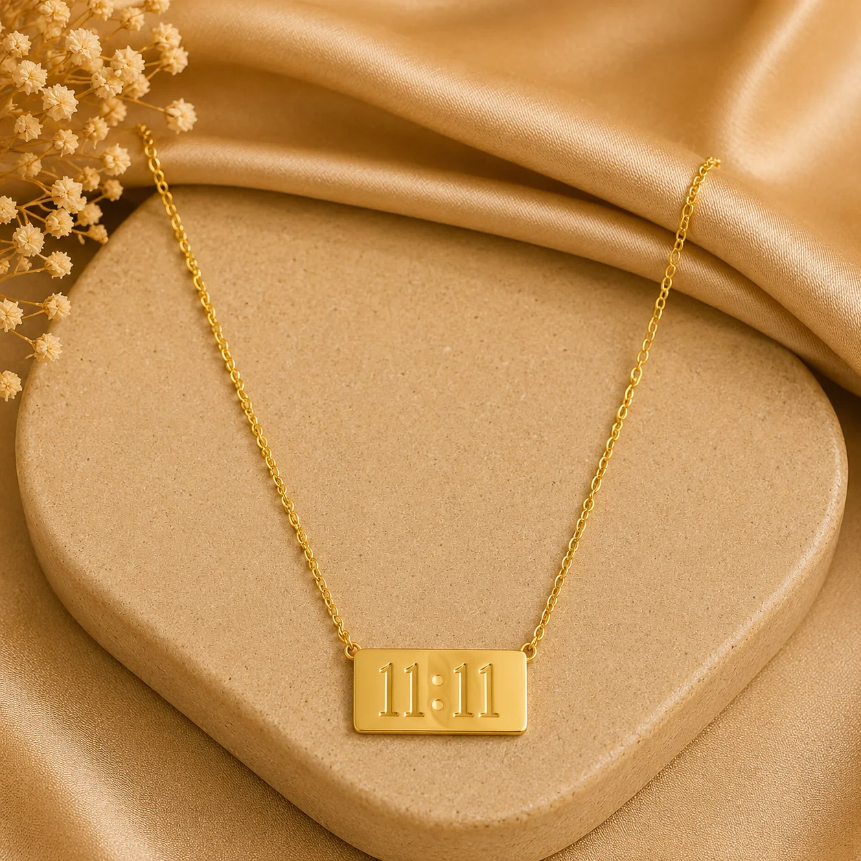 11:11 Engraved Bar Necklace for Women - Image 1