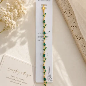 Emerald Tulip Vine Bracelet for Women