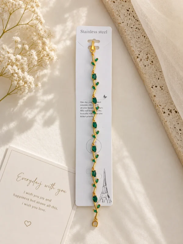 Emerald Tulip Vine Bracelet for Women