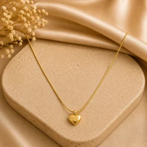 Gold Heart Pendant Necklace for Women