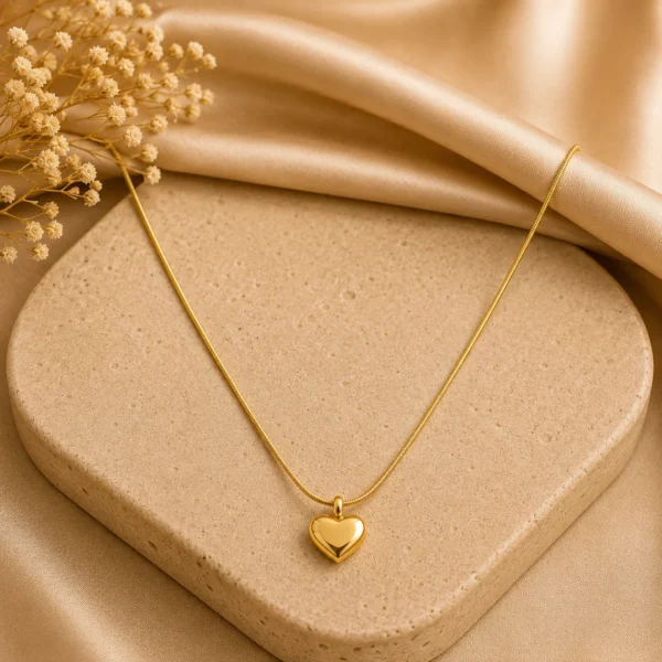 Gold Heart Pendant Necklace for Women