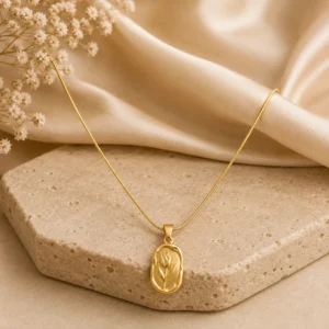 Gold-Tone Floral Pendant Necklace for Women