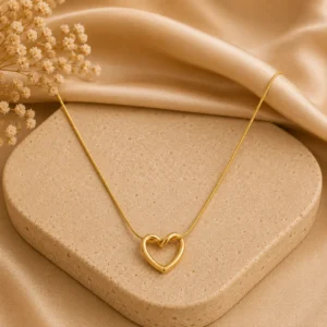 Open Heart Pendant Necklace for Women