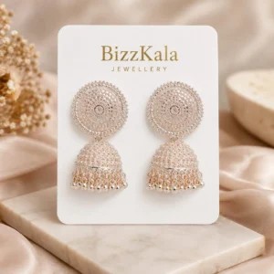 Textured Pink Gold-Tone Jhumka for Women