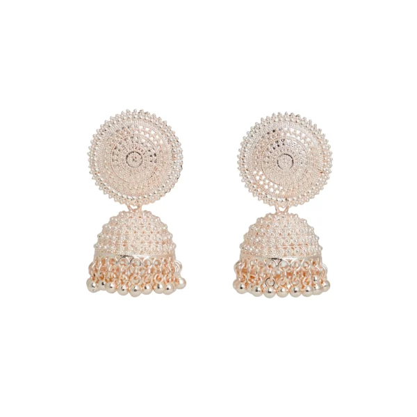 Textured Pink Gold-Tone Jhumka for Women