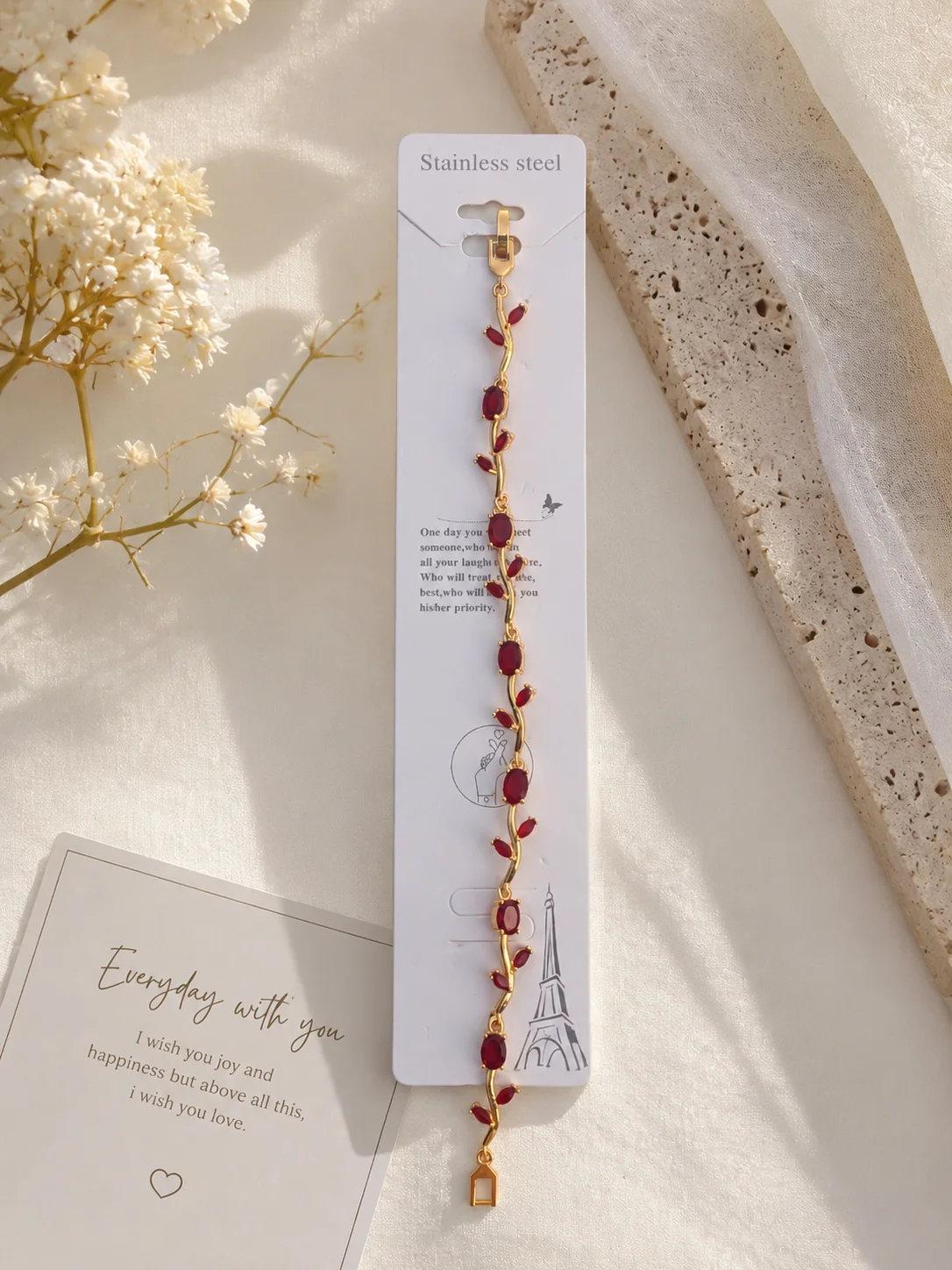 Ruby Tulip Vine Bracelet for Women - Image 1