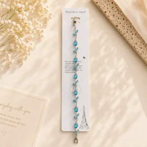 Silver Turquoise Tulip Vine Bracelet for Women