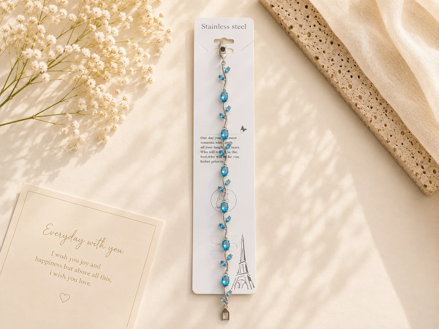 Silver Turquoise Tulip Vine Bracelet for Women - Image 1