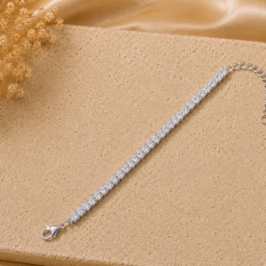 White Crystal Tennis Bracelet for Women