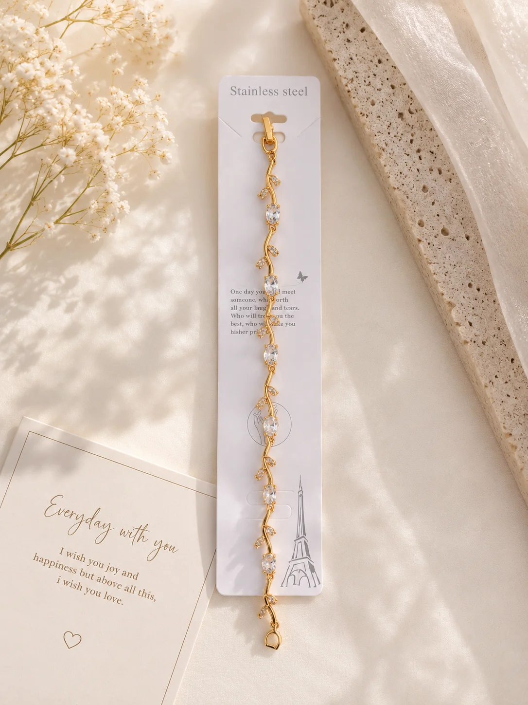 White Tulip Vine Bracelet for Women - Image 1